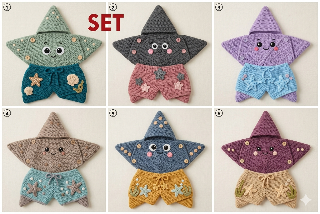 Personalized Crochet Baby Starfish Outfit