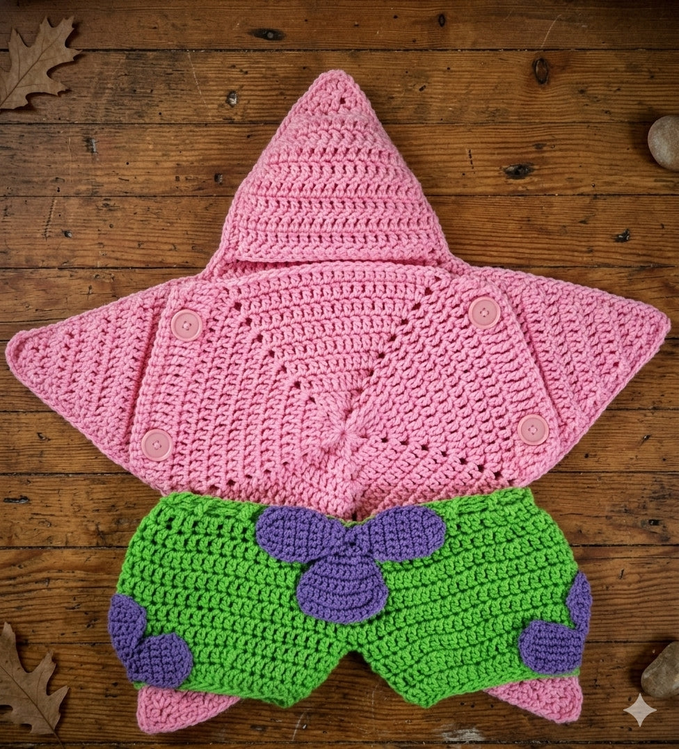 Personalized Crochet Baby Starfish Outfit