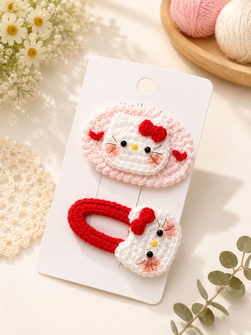 Cute Crochet Kitty Keychain 🎀 | Handmade Amigurumi Gift | Kawaii Bag Charm