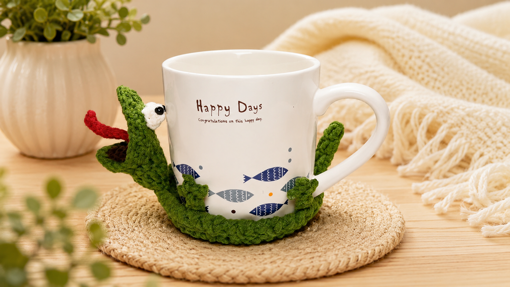 Sloth Crochet Coaster 🦥 Handmade Amigurumi Drink Coaster Cute Desk & Coffee Table Decor