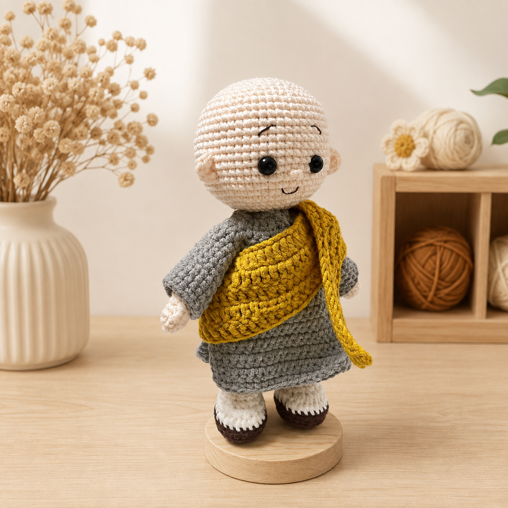 Crochet Catholic Knight Doll – Handmade Christian Amigurumi, Catholic Gift, Faith-Inspired Crochet Doll
