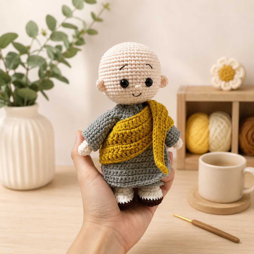 Crochet Catholic Knight Doll – Handmade Christian Amigurumi, Catholic Gift, Faith-Inspired Crochet Doll