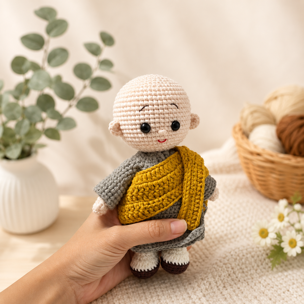Crochet Catholic Knight Doll – Handmade Christian Amigurumi, Catholic Gift, Faith-Inspired Crochet Doll