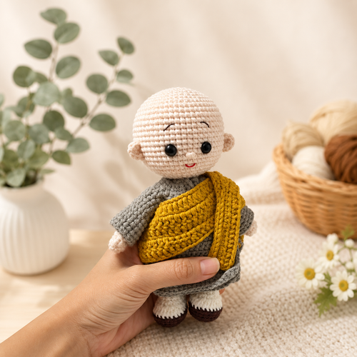 Crochet Catholic Knight Doll – Handmade Christian Amigurumi, Catholic Gift, Faith-Inspired Crochet Doll
