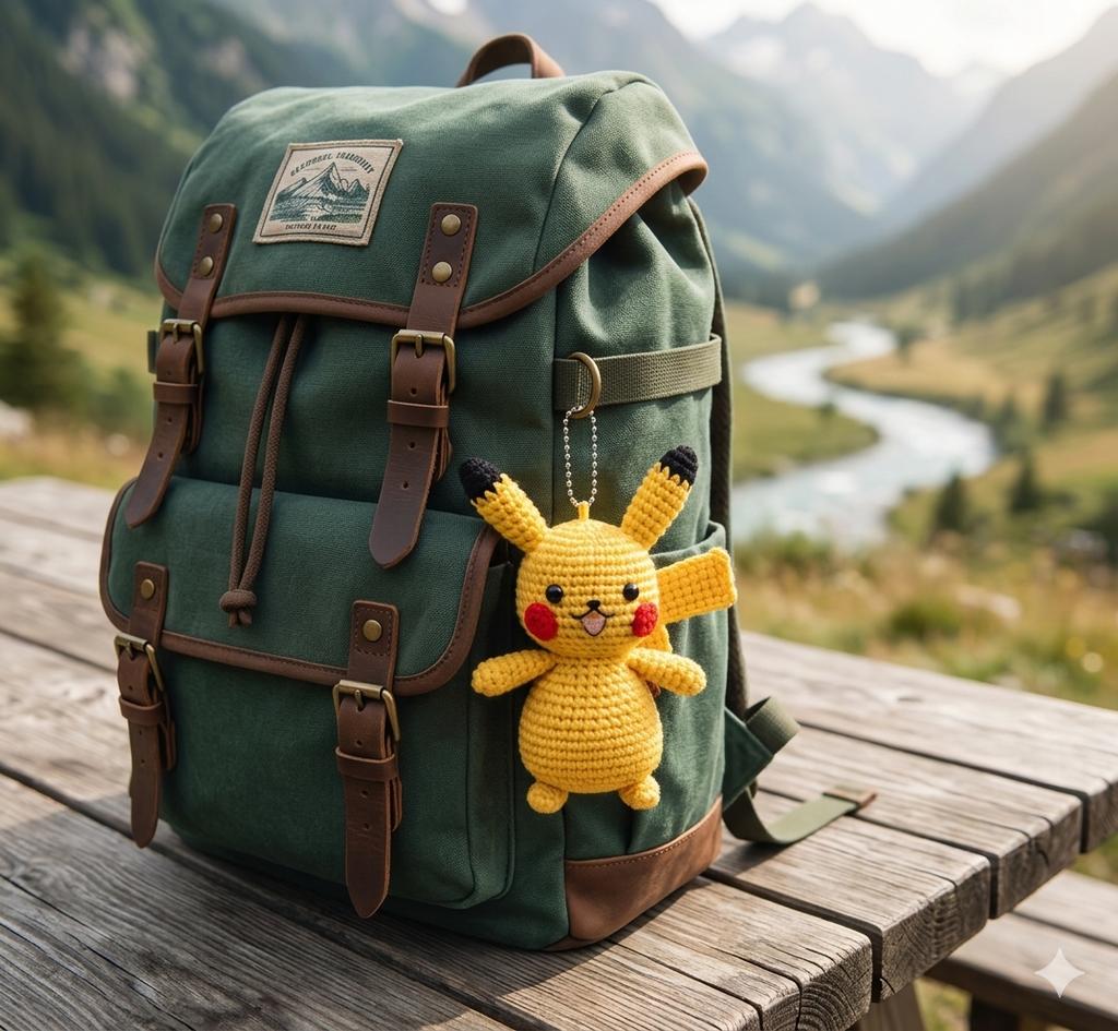 Handmade Crochet Pikachu Toy – Unique Pokémon Bag Charm & Gift for Fans