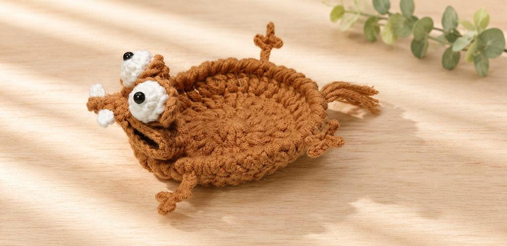 Sloth Crochet Coaster 🦥 Handmade Amigurumi Drink Coaster Cute Desk & Coffee Table Decor