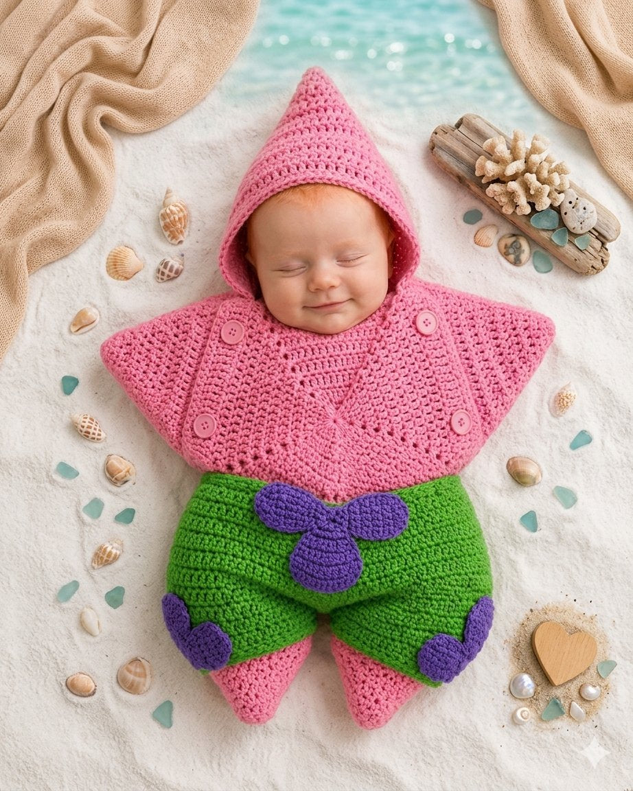 Personalized Crochet Baby Starfish Outfit