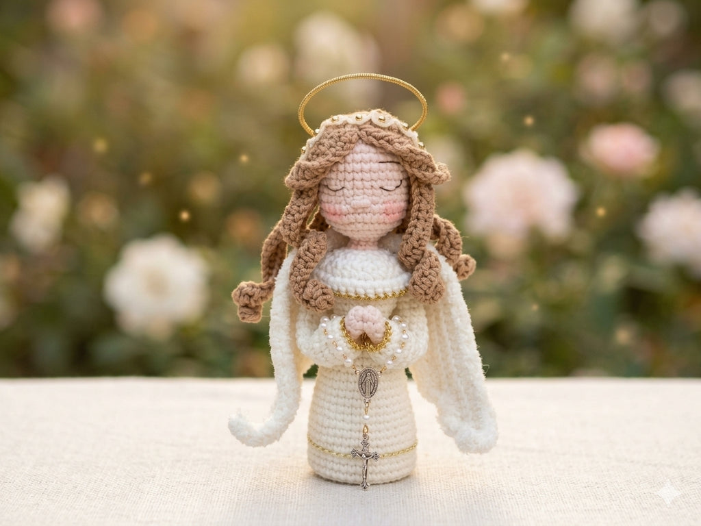 Handmade Angel Amigurumi Dolls – Crochet Guardian Angel Couple – Unique Religious Gift & Home Decoration