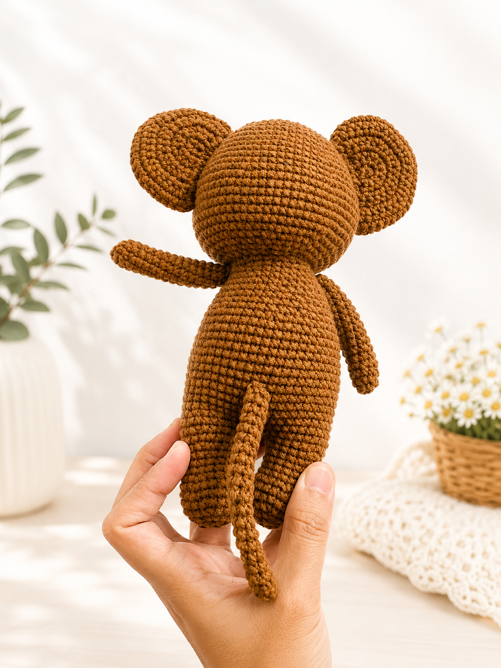 Crochet Cat and Mouse Set – Handmade Amigurumi Animals, Cute Crochet Doll Duo, Handmade Gift & Home Décor