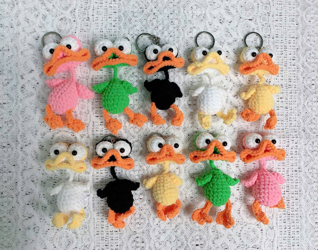 Crochet Duck Keychain – Handmade Amigurumi Duck Plush Charm