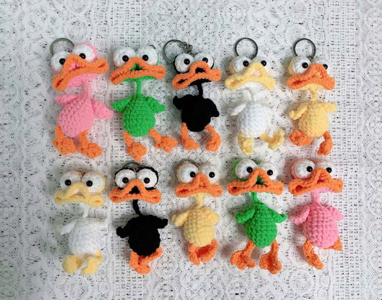 Crochet Duck Keychain – Handmade Amigurumi Duck Plush Charm